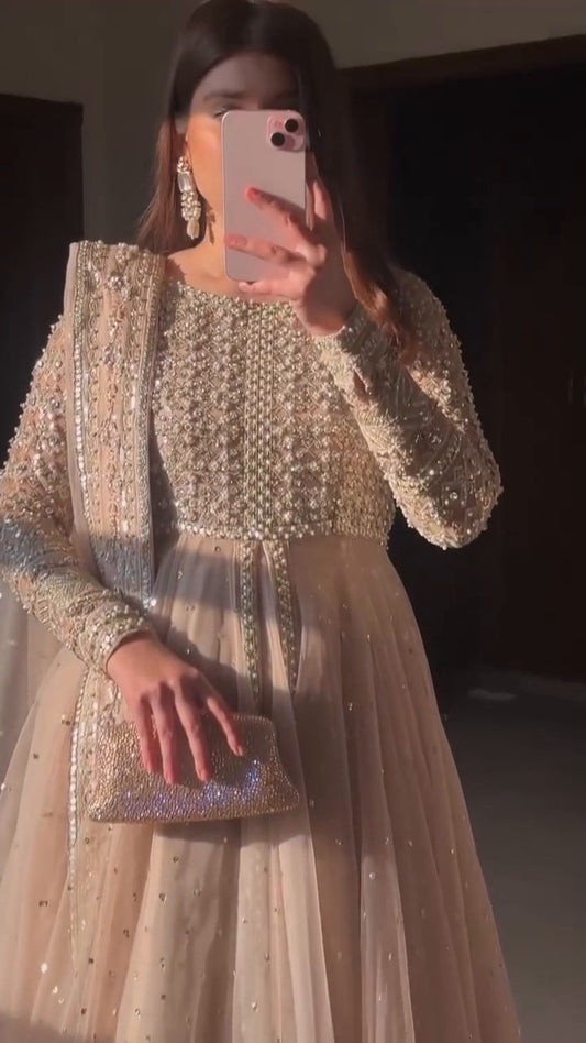 Meher Blush hand embroidery Anarkali