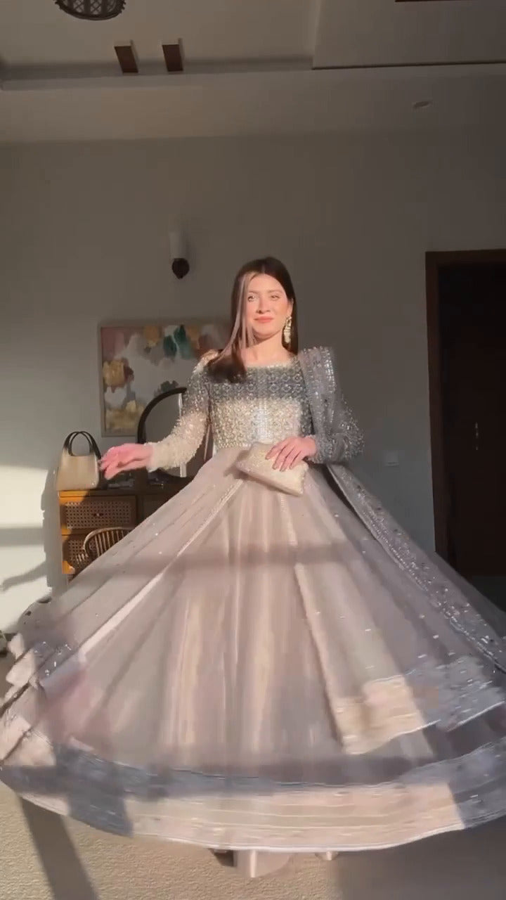 Meher Blush hand embroidery Anarkali