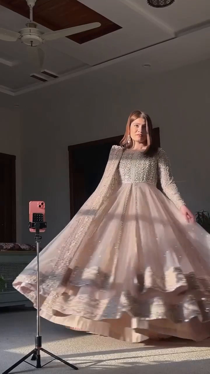 Meher Blush hand embroidery Anarkali