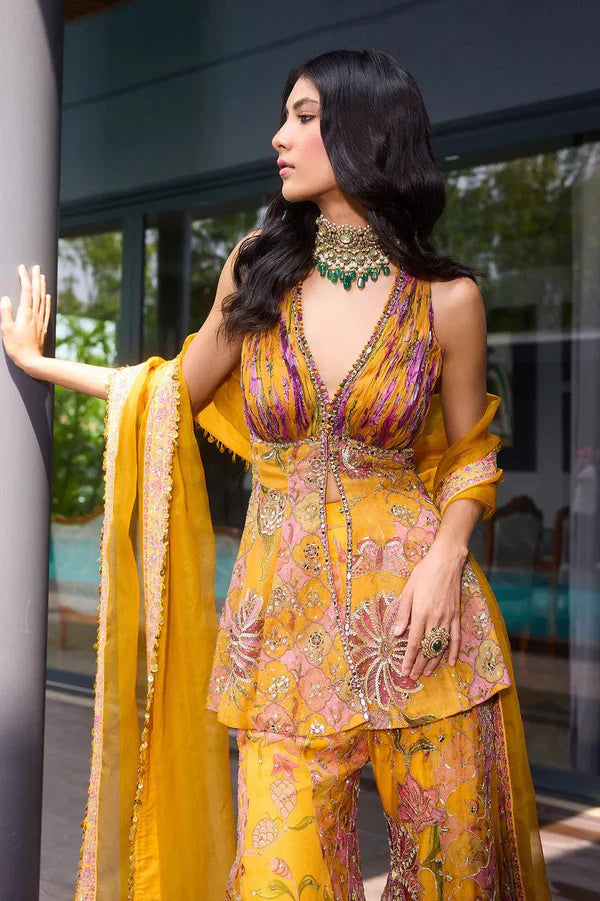 Farhana Hand Embroidered Halter Neck Sharara Set