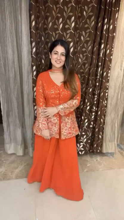 Navya Embroidered Georgette Sharara Set