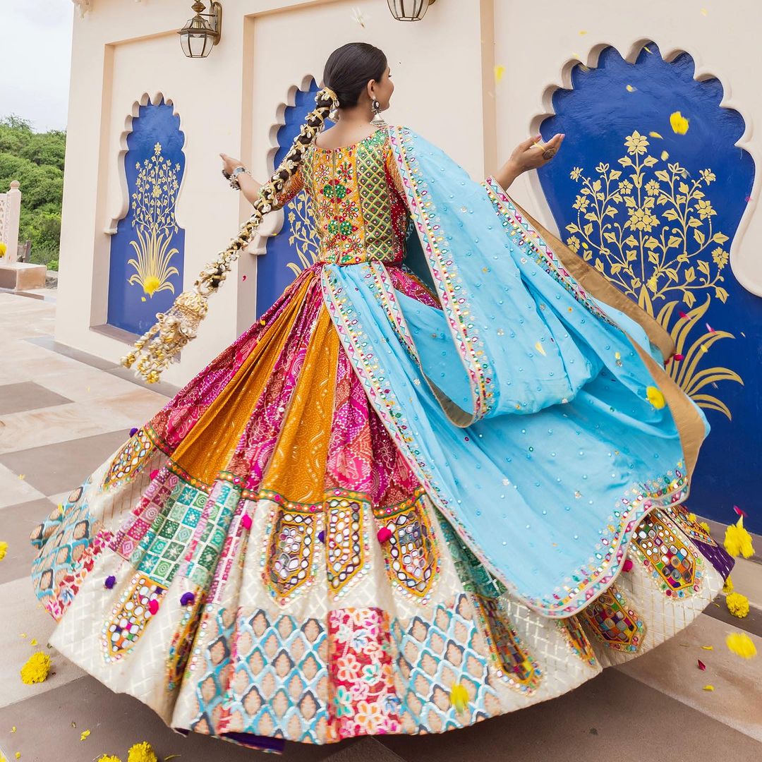 Beautiful Handwork with Real Mirror Work  Cotton Lehenga Choli