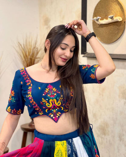 Multicolor Navratri Lehenga Choli with Intricate Embroidery