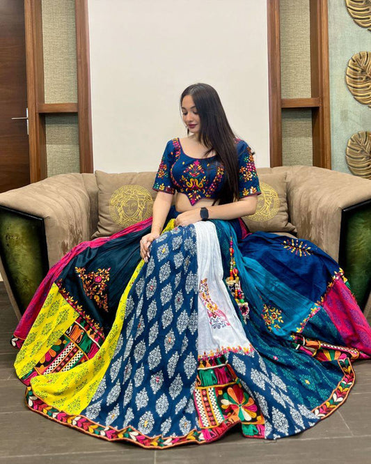 Multicolor Navratri Lehenga Choli with Intricate Embroidery