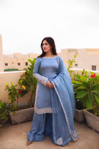 Shahi Nazakat Motif Embroidered  Elegance Sharara Set