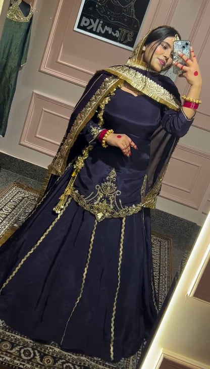 Royal Zari Embroidered Lehenga Set with Dupatta