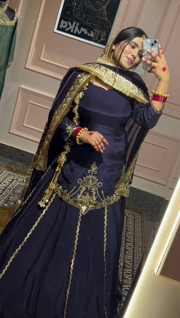 Royal Zari Embroidered Lehenga Set with Dupatta