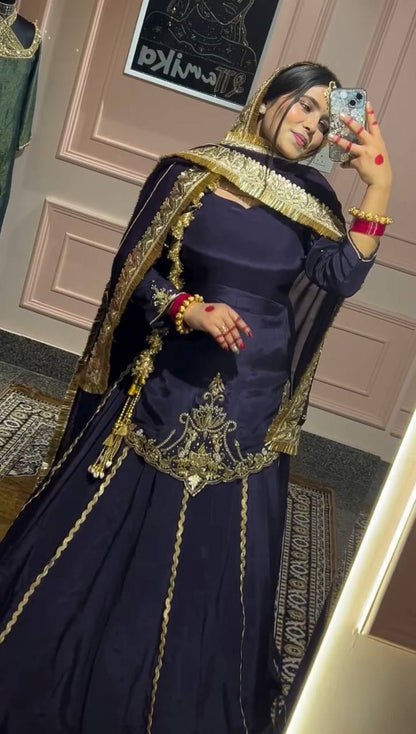 Royal Zari Embroidered Lehenga Set with Dupatta