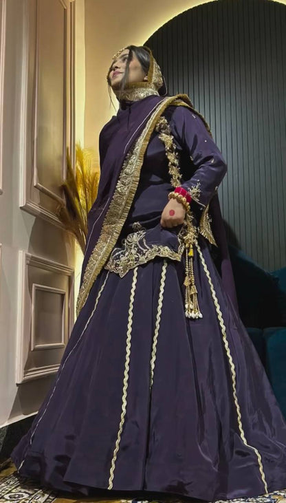 Royal Zari Embroidered Lehenga Set with Dupatta