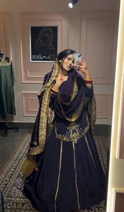Royal Zari Embroidered Lehenga Set with Dupatta