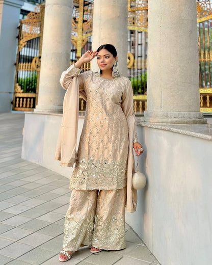 Zarista Sequence Work with Real Mirror Hand Work Sharara