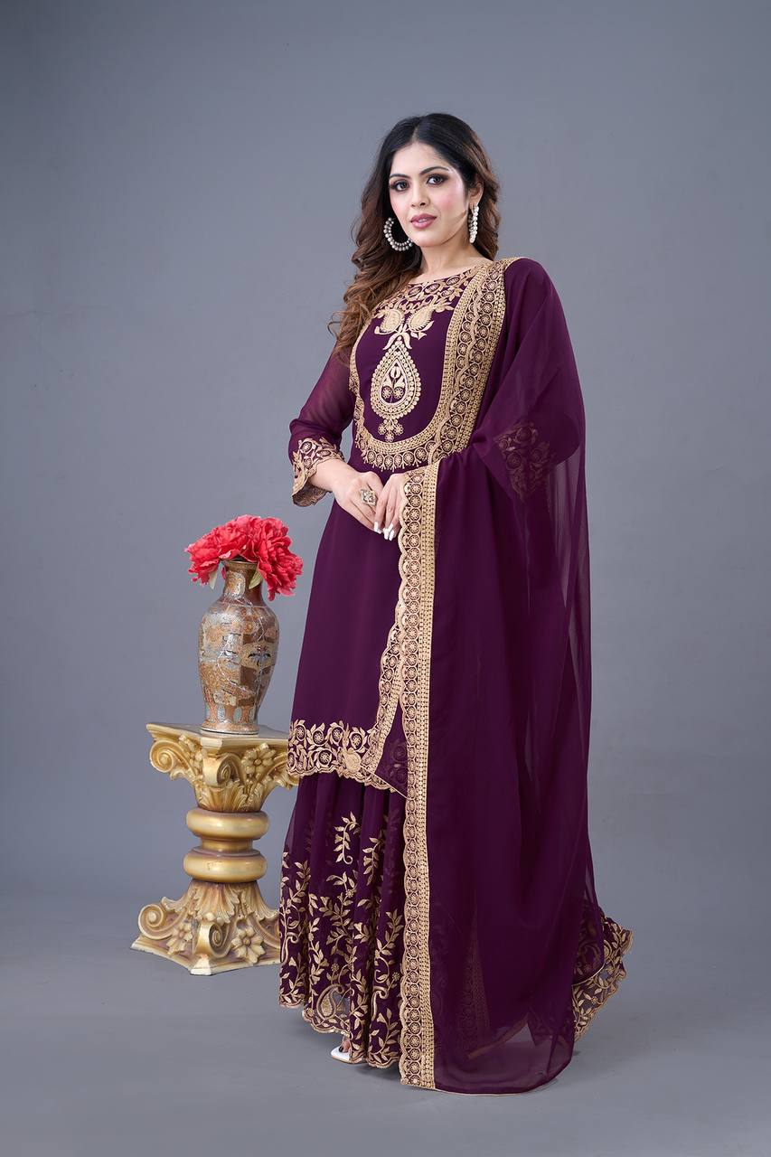 Roshan Raunak Partywear Sharara Suit