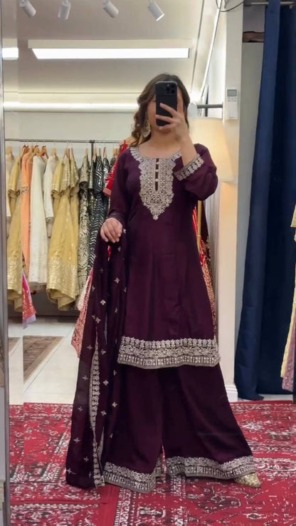 Prexsha Chinon Silk Thread With Sequnce Suit