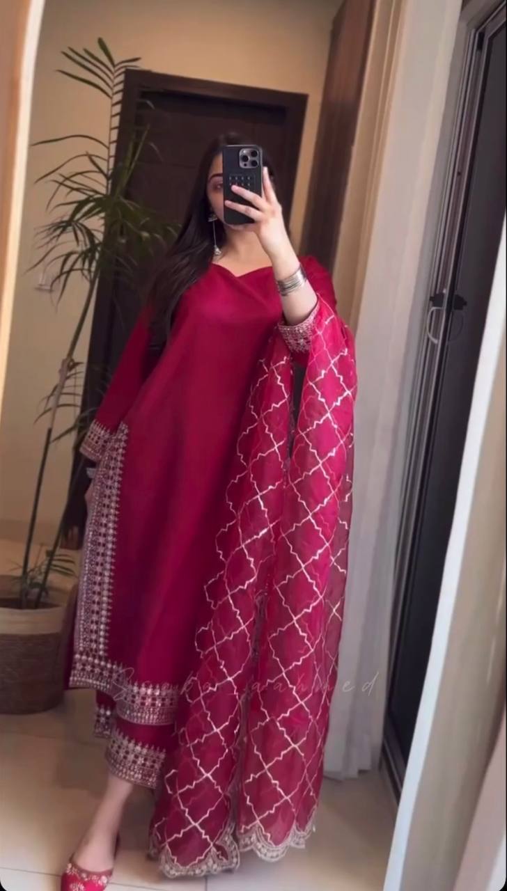 Sirat Designer Long Malay Satin Silk Fancy Suit