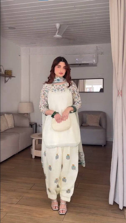 Vanilla Digital Print Disigner Farshi Palazzo Suit