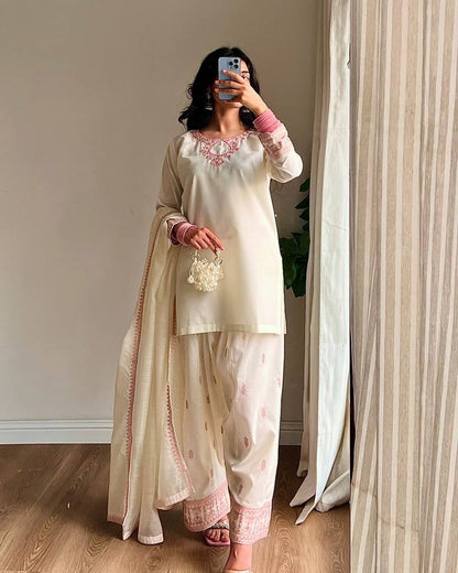 Sahiba Blush Pink Embroidery Patiala Suit Set