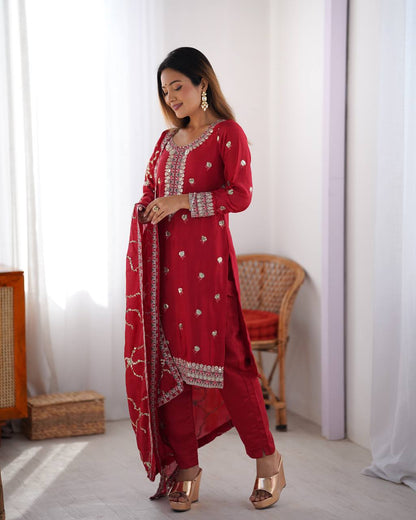 Vamika Chinon silk Classic Ethnic Suit
