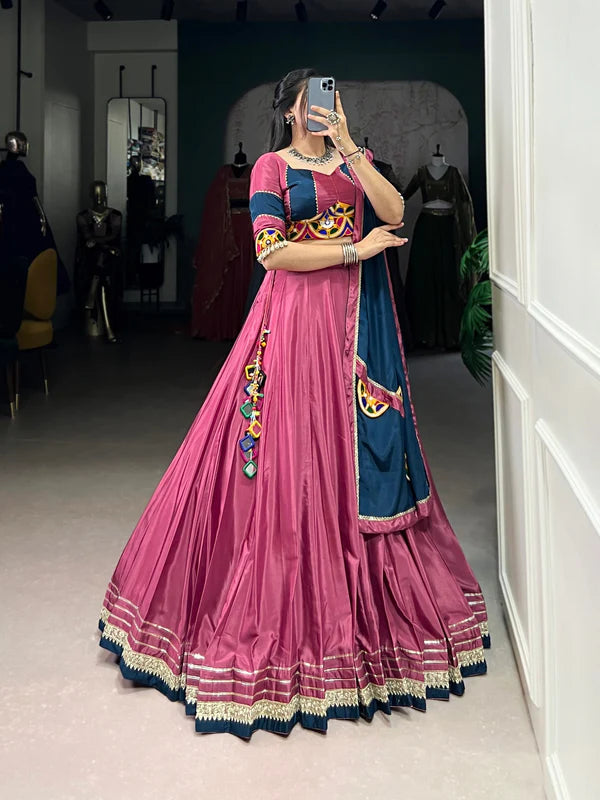 ColorCraze Sequins Thread Embroidery Gotta Patti Lace Lehenga choli