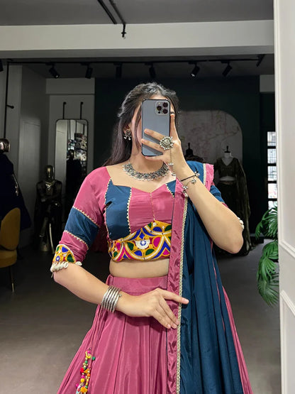 ColorCraze Sequins Thread Embroidery Gotta Patti Lace Lehenga choli