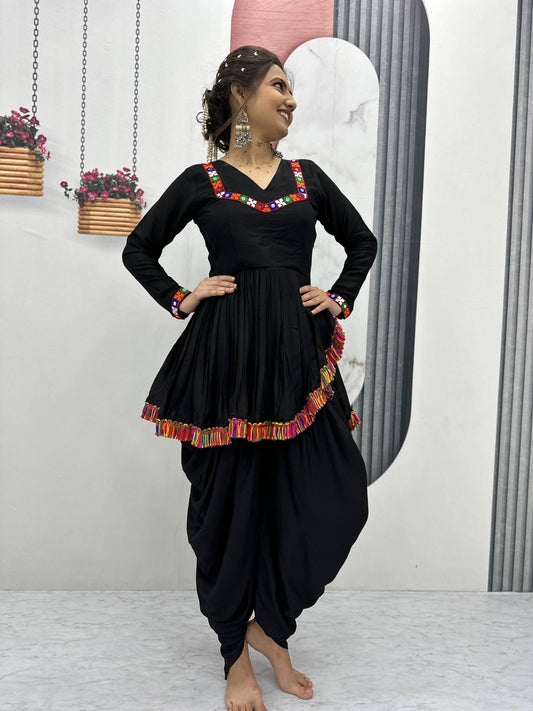 Traditional Black Kediyu with Colorful Accents