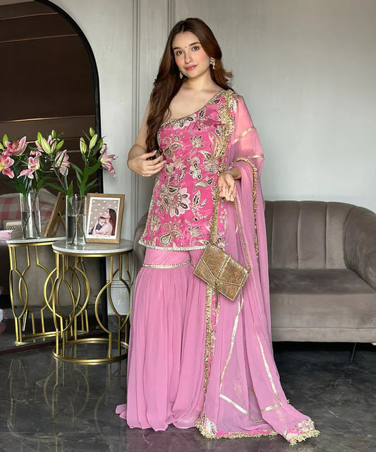 Blush Pink One Shoulder Sharara